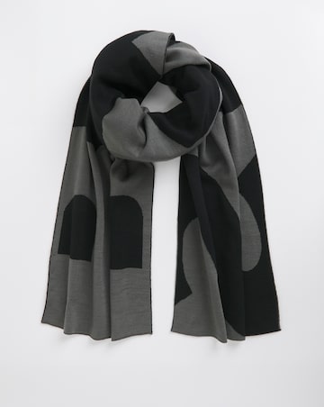 BOSS Black Large Logo Knitted Scarf