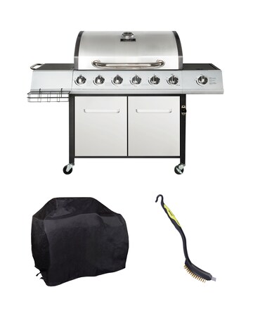 Charles Bentley 6 Burner Gas BBQ with Side Burner Bundle