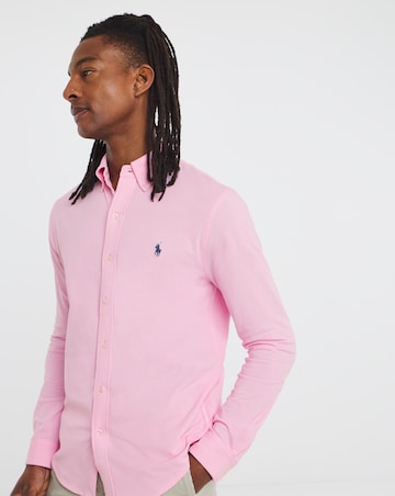 Polo Ralph Lauren Long Sleeve Stretch Mesh Shirt - Pink