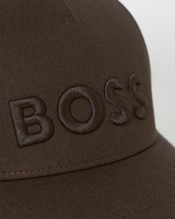 BOSS Large Logo Cotton Cap - Dark Brown