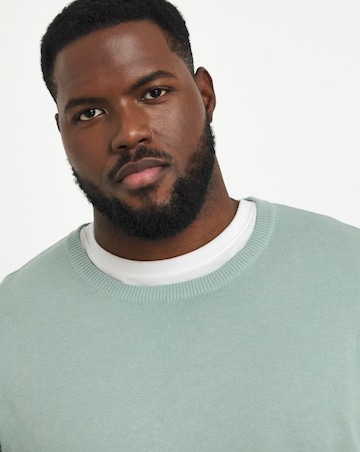 Sage Knitted Crew Neck Jumper