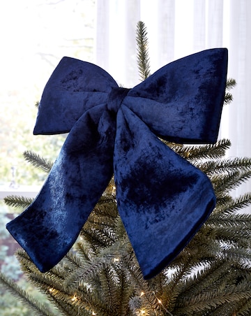 Large Velvet Bow Christmas Tree Topper