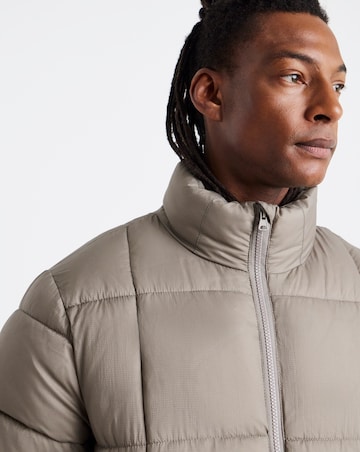 Neutral Square Quilt Puffer Jacket