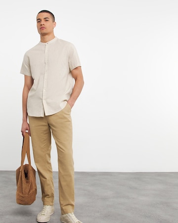 Short Sleeve Grandad Linen Shirt