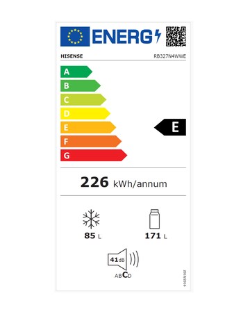Hisense RB327N4WWE Fridge Freezer- E Rated 183 CM