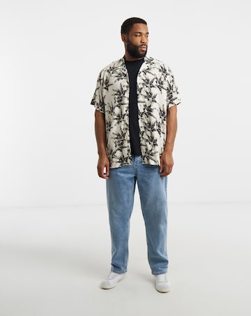Jack & Jones Jeff Printed Resort Shirt -Cream/Black