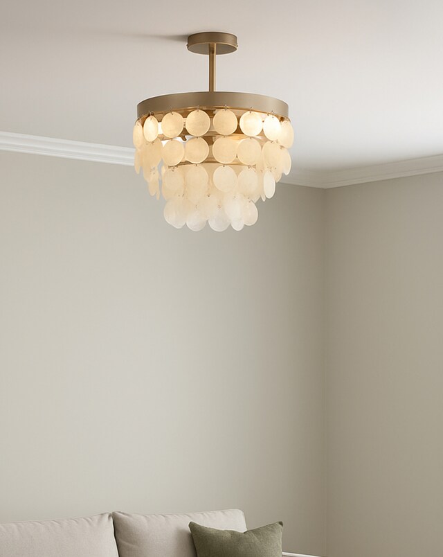 Semi-Flush Shell Effect Chandelier