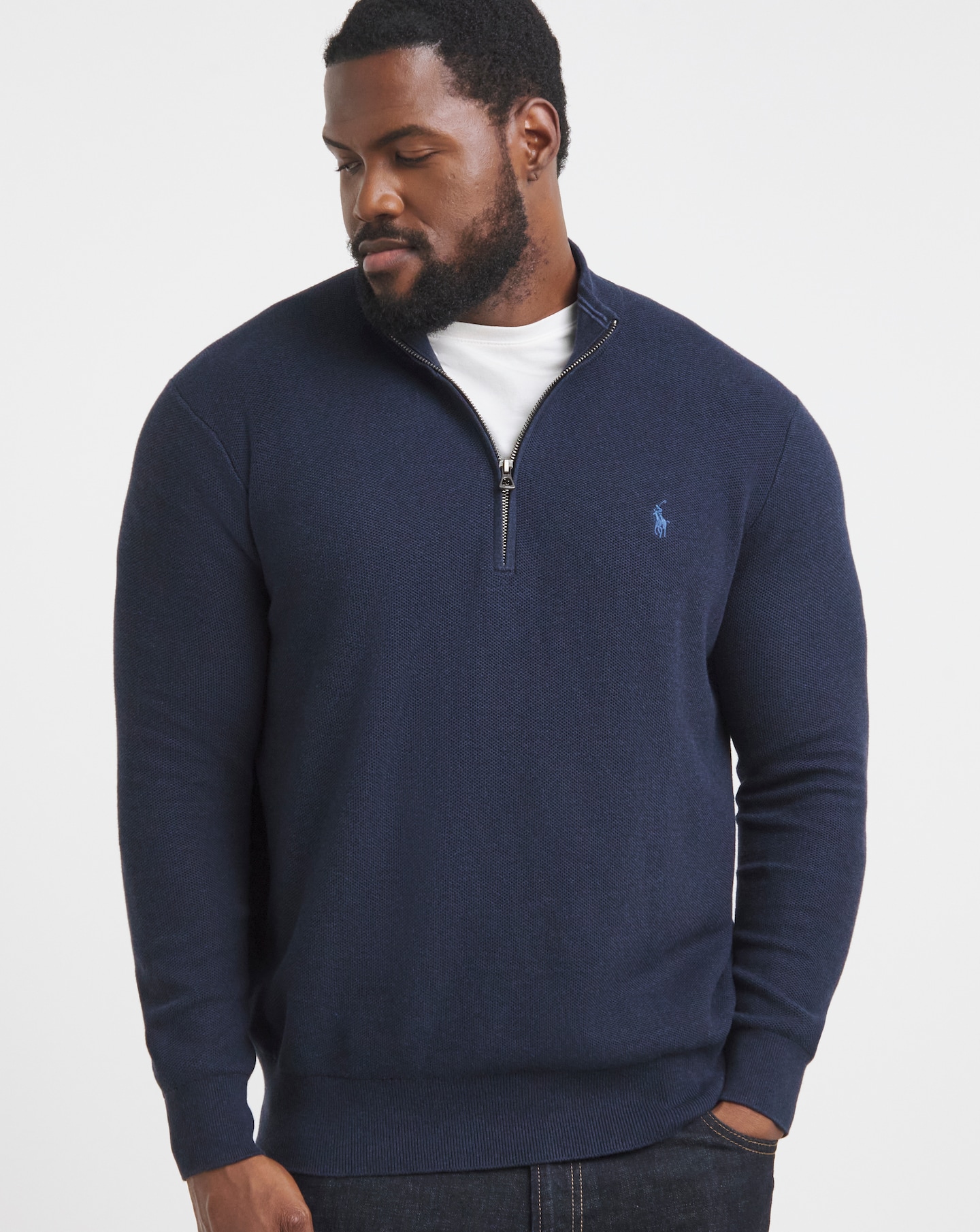 Polo Ralph Lauren 1/4 Zip Jumper - Brown Heather | Jacamo
