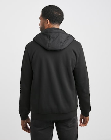 Lyle & Scott Black Hybrid Quilted Zip Through Hoodie
