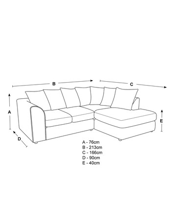 Chicago Crushed Velvet Right Hand Corner Chaise Sofa