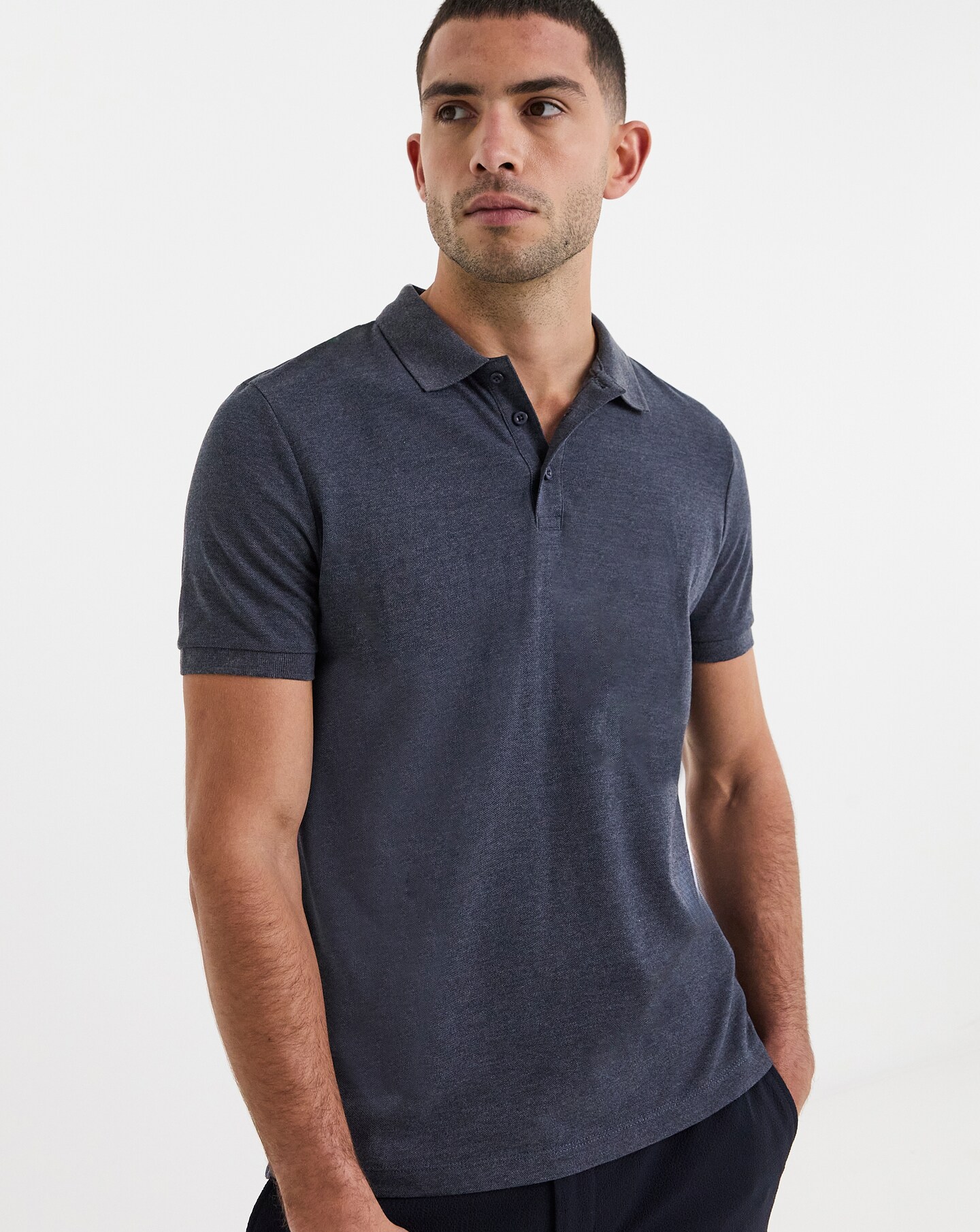 Pure Cotton Marl Pique Polo