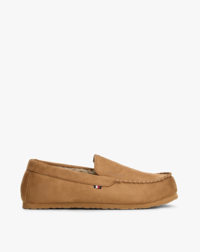 Tommy Hilfiger Suede Driver Slippers - Tan