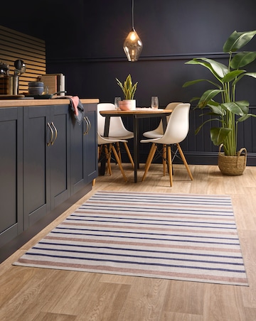 Coastal Stripe Washable Easy-Care Rug