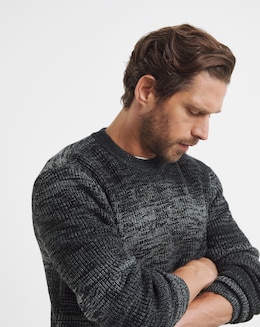 Relaxed Ombre Crew Neck Sweater