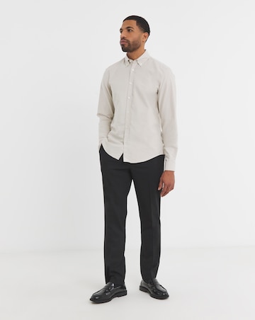 Boss Long Sleeve Open Collar Shirt - Beige