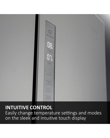 Haier HFR5719EWMP Total No Frost American Fridge Freezer Silver + Install