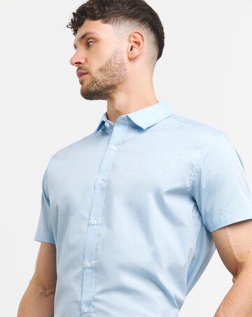Blue Short Sleeve Formal Shirt Reg