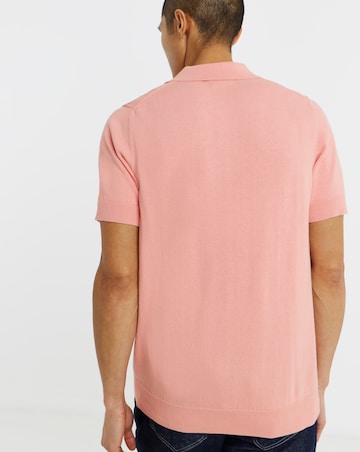 Lyle & Scott Cotton Short Sleeve Knitted Polo - Grapefruit