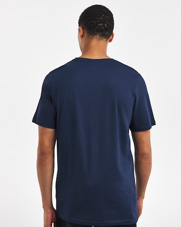 Pure Cotton V-Neck T-Shirt Long- Navy