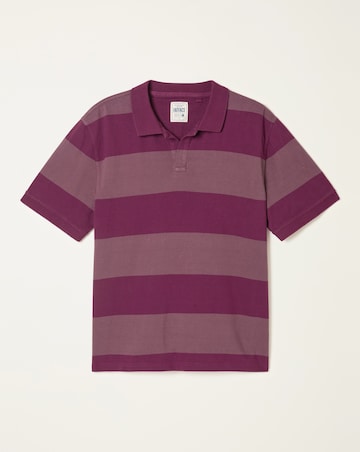 FatFace Ashton SS Stripe Polo (Regular & Tall) - Purple