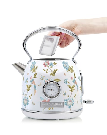 Laura Ashley Elevden White 1.7L Dome Kettle and 4 Slice Toaster Bundle