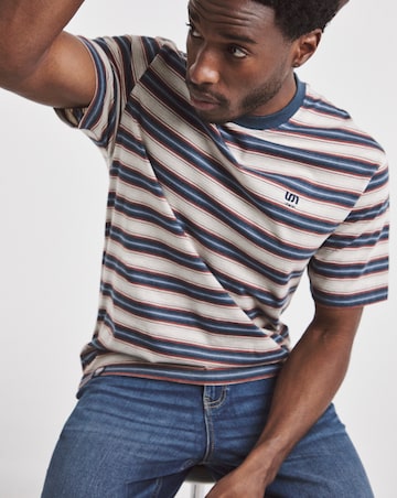 Union Relaxed Fit Marl Yarn Dye Stripe T-Shirt Long