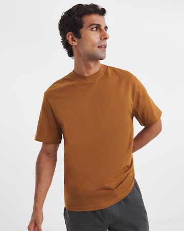 Pure Cotton Crew Neck T-Shirt Long - Rust