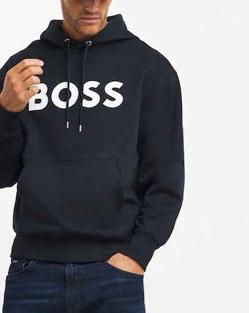 BOSS Navy Bold Logo Hoodie