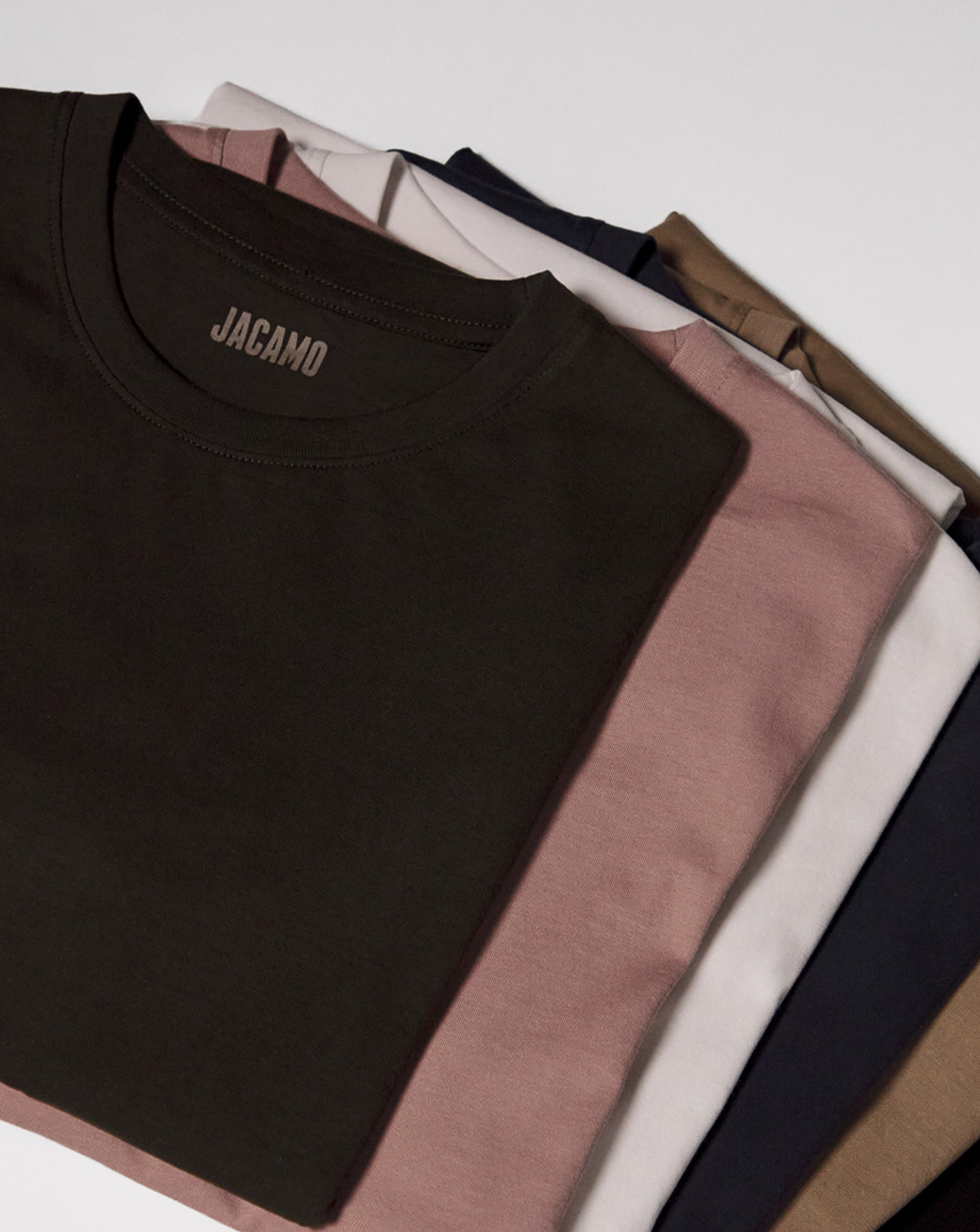 Flat lay of Jacamo basic t-shirts