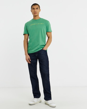 Tommy Jeans Regular Linear Logo T-Shirt - Green
