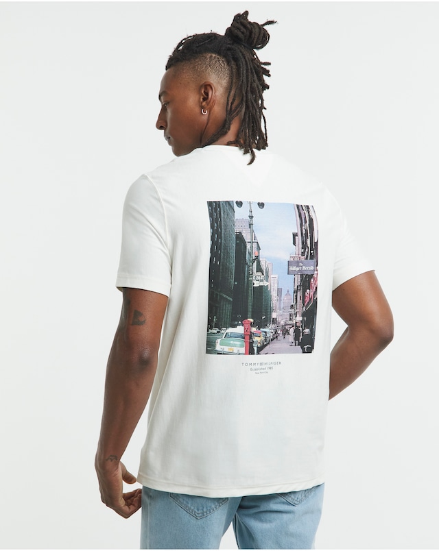 Tommy Hilfiger Back Print Graphic T-Shirt - Ivory