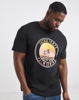 Jack &amp; Jones Palm Graphic T-Shirt - Black