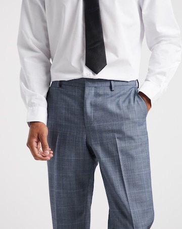 Blue Windowpane Check Reg Suit Trouser