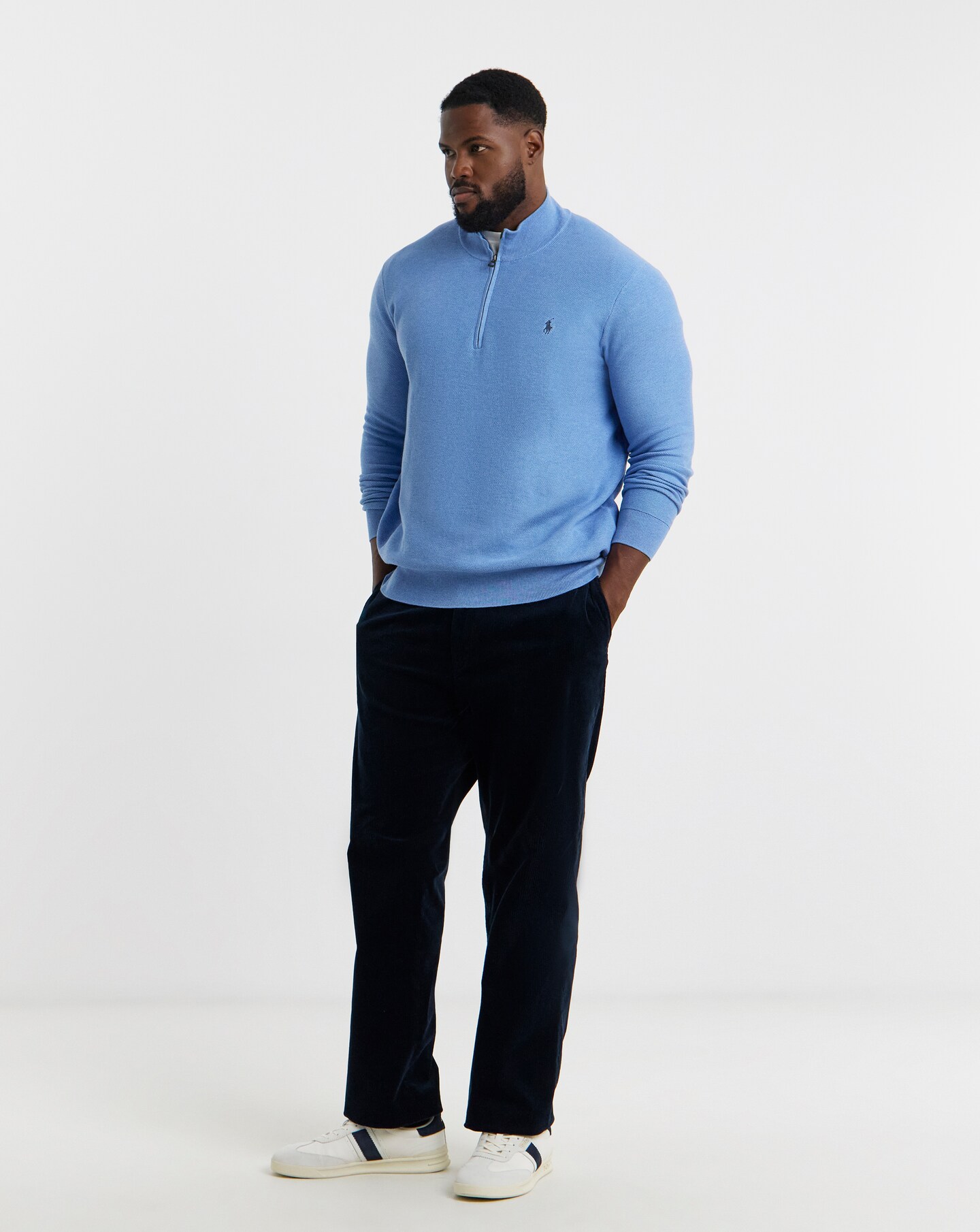 Polo Ralph Lauren 1/4 Zip Jumper - Royal Heather | Jacamo