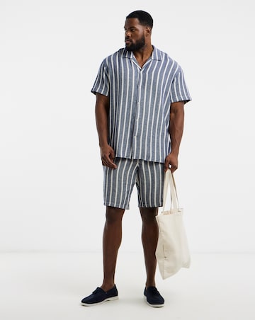 Jack & Jones Coba Stripe Resort Shirt - Blue