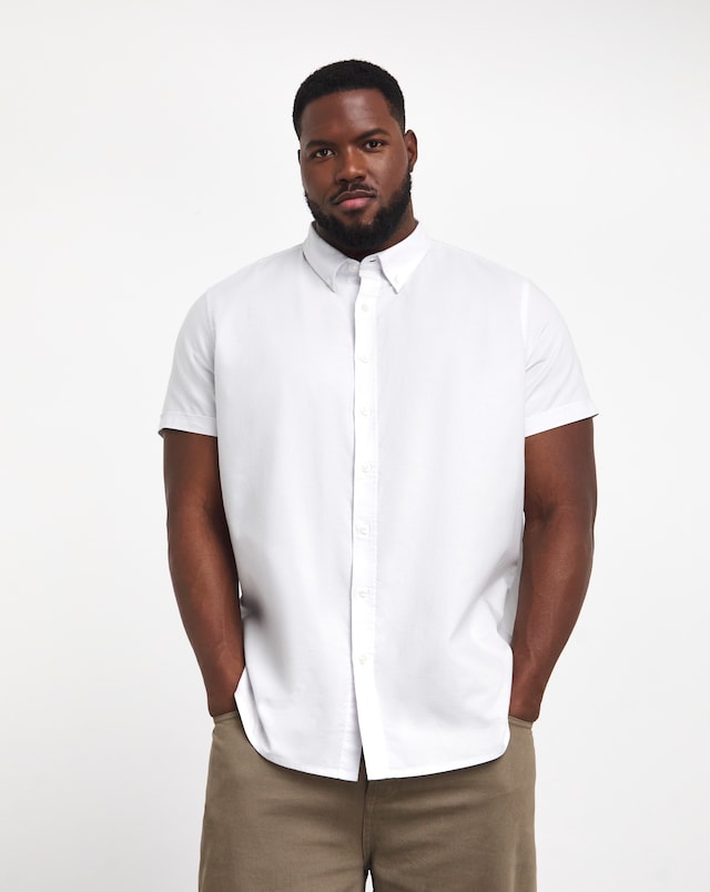 5xl white dress shirt Henry Segal Men's Customizable White Long Sleeve Dress Shirt