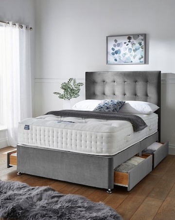 Silentnight 4000 Pocket Memory Divan Set with 4 Drawers & Headboard