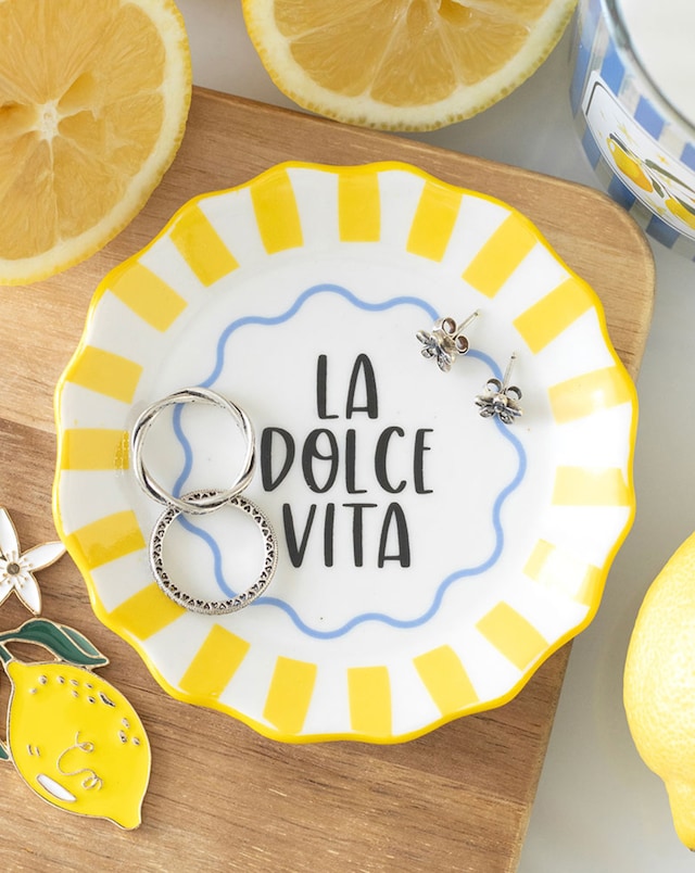 Striped La Dolce Vita Ceramic Dish