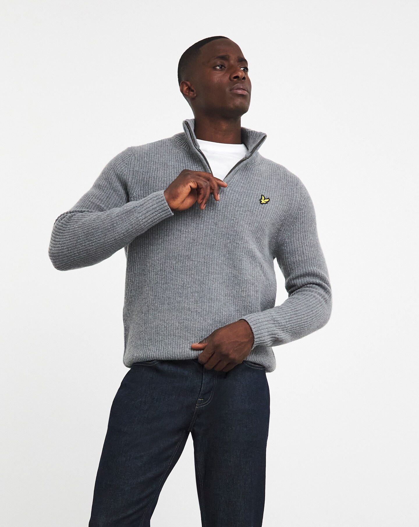 Lyle Scott Ribbed Quarter Zip Jumper Jacamo