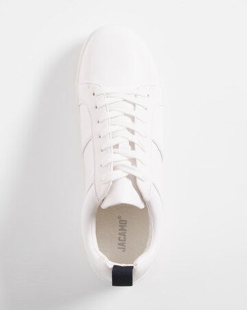 White Perforated Lace Up Trainer Wide Fit