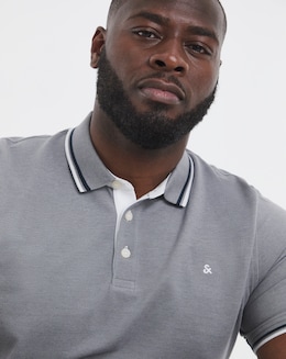 Jack &amp; Jones Premium Paulos Tipped Polo - Grey