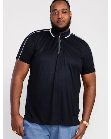 D555 Big And Tall Sussex Jersey Polo Shirt With Piping and Tipping Collar - Navy