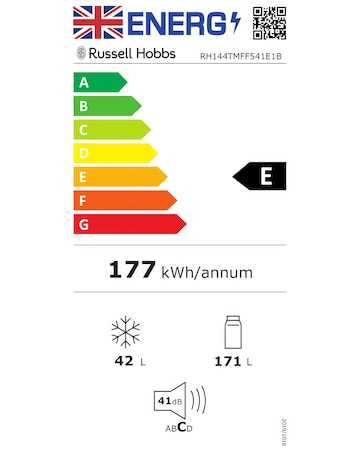 Russell Hobbs RH144TMFF541E1B Frost-Free Fridge Freezer - Black