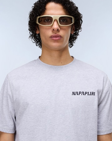 Napapijri Sol Short Sleeve Back Graphic T-Shirt - Light Grey