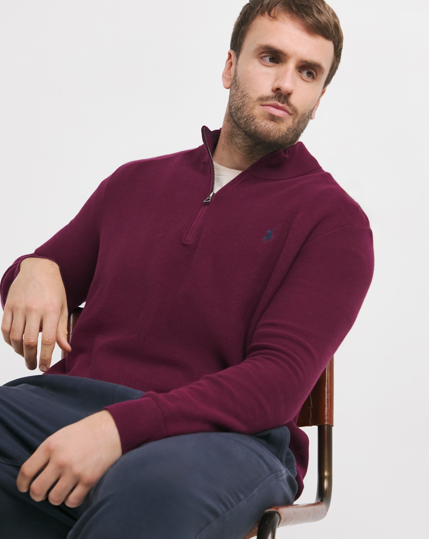 Polo Ralph Lauren Red 1/4 Zip Jumper | Jacamo