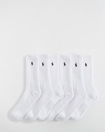 Polo Ralph Lauren Classic 6 Pack Sport Sock - White
