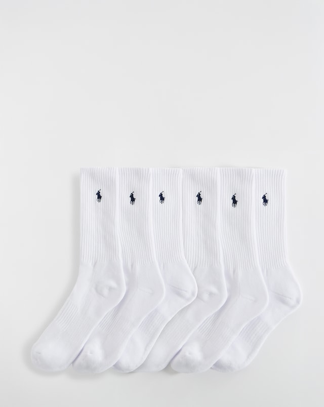 Polo Ralph Lauren Classic 6 Pack Sport Sock - White