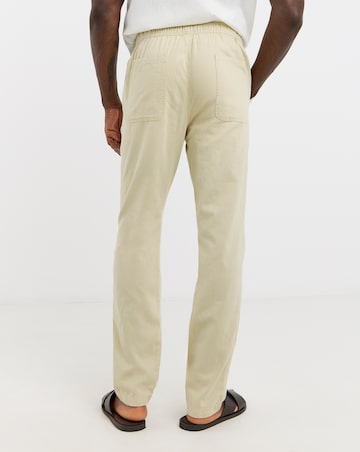 Linen Blend Tapered Elasticated Trouser
