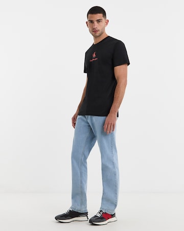 Calvin Klein Jeans Short Sleeve Shadow Logo T-Shirt - Black