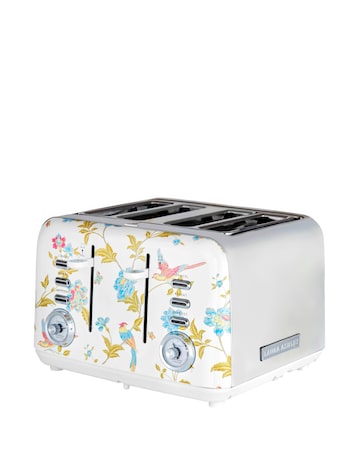 Laura Ashley Elevden White 1.7L Dome Kettle and 4 Slice Toaster Bundle